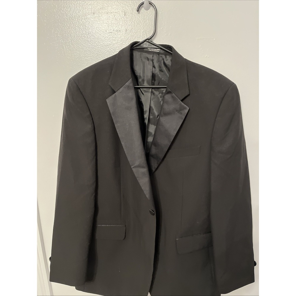 First Nighter Mens Tuxedo Blazer Suit Jacket Black Single Breasted Large XL